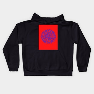 Traditional Chinese Paper Cutting Floral Pattern - Hong Kong Retro Bright Red with Purple Symbol Kids Hoodie